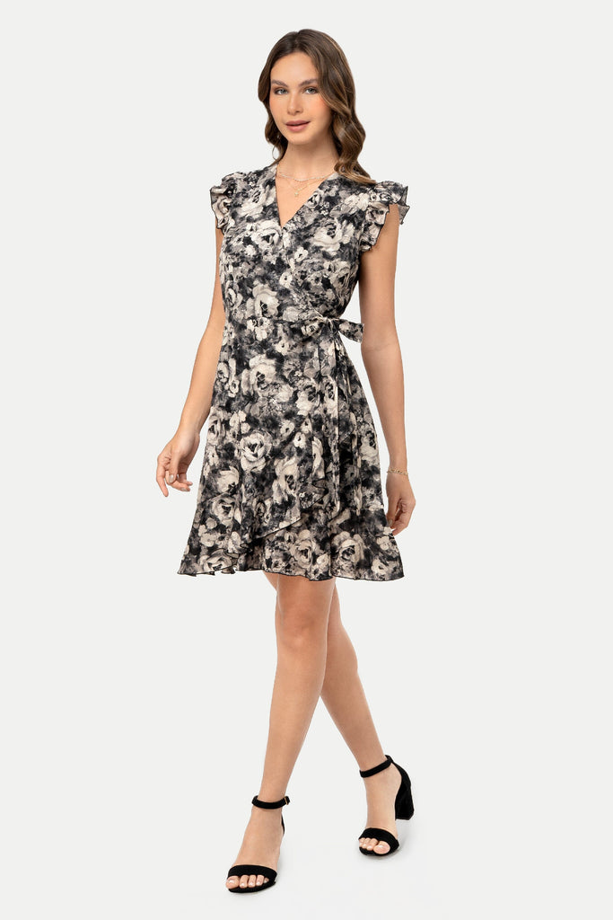 Midi Vestido Envolvente Terry VESTIDOS MOIXX Negro S 