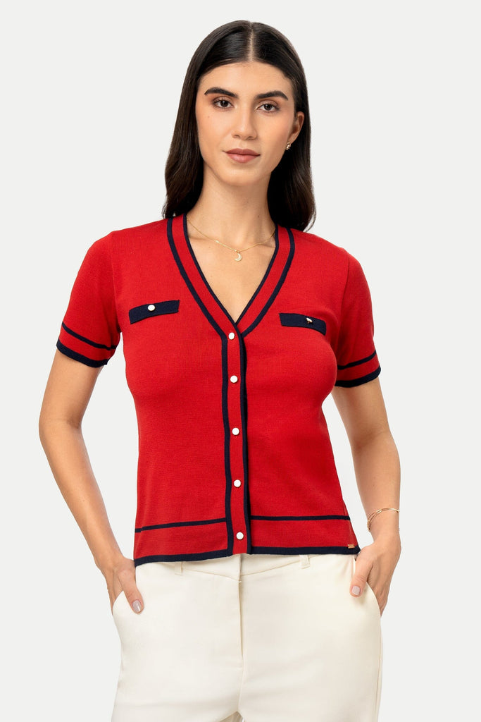 Cardigan Manga Corta Belatrice CARDIGANS MOIXX Rojo S 