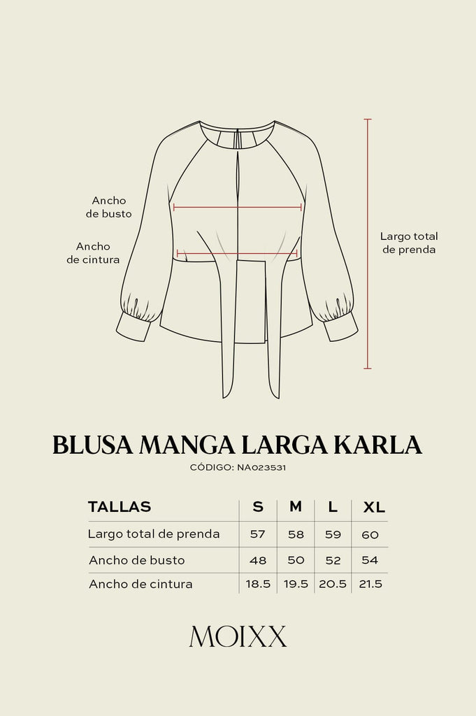 Blusa Manga Larga Karla BLUSAS MOIXX 
