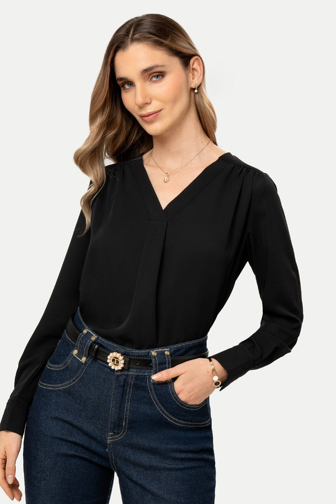 Blusa Manga Larga Jessy BLUSAS MOIXX Negro S 