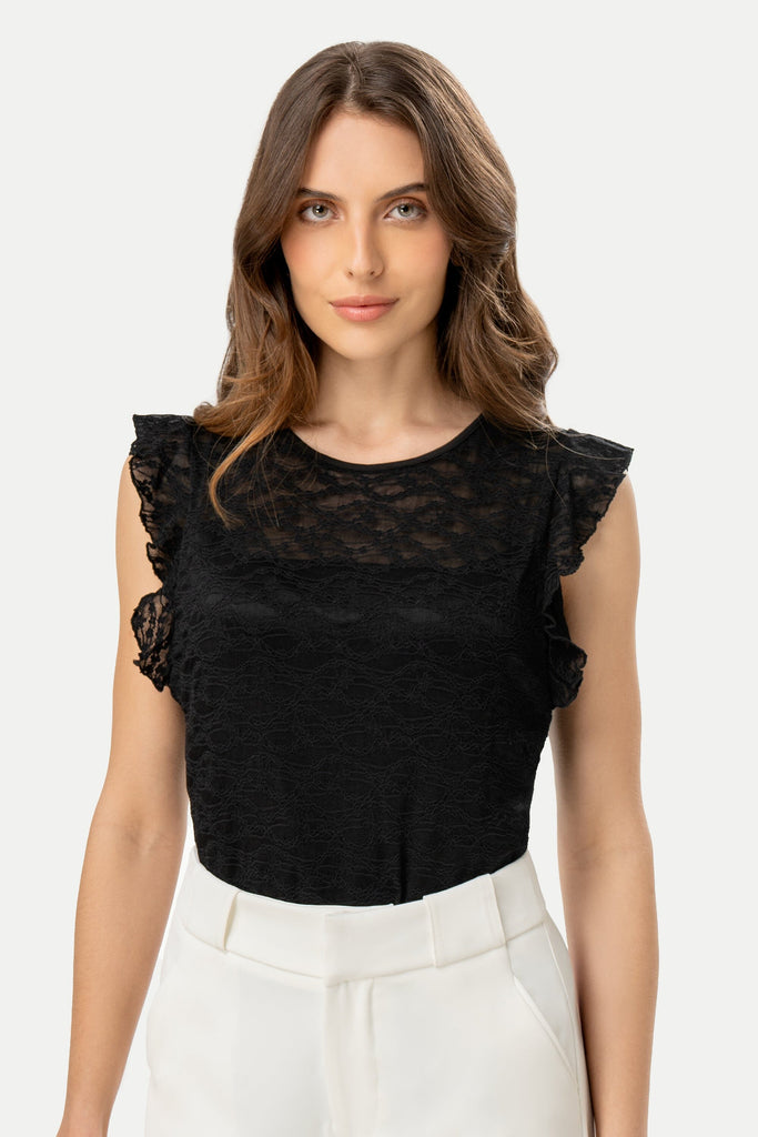 Blusa Manga Volante Mya BLUSAS MOIXX Negro S 