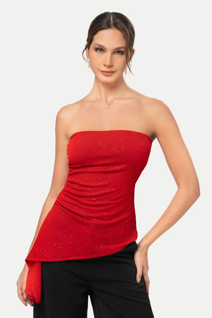 Blusa Strapless Belma BLUSAS MOIXX Rojo S 