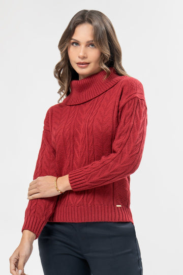 Chompa Cuello Tortuga Genova CHOMPAS MOIXX Rojo oscuro S 