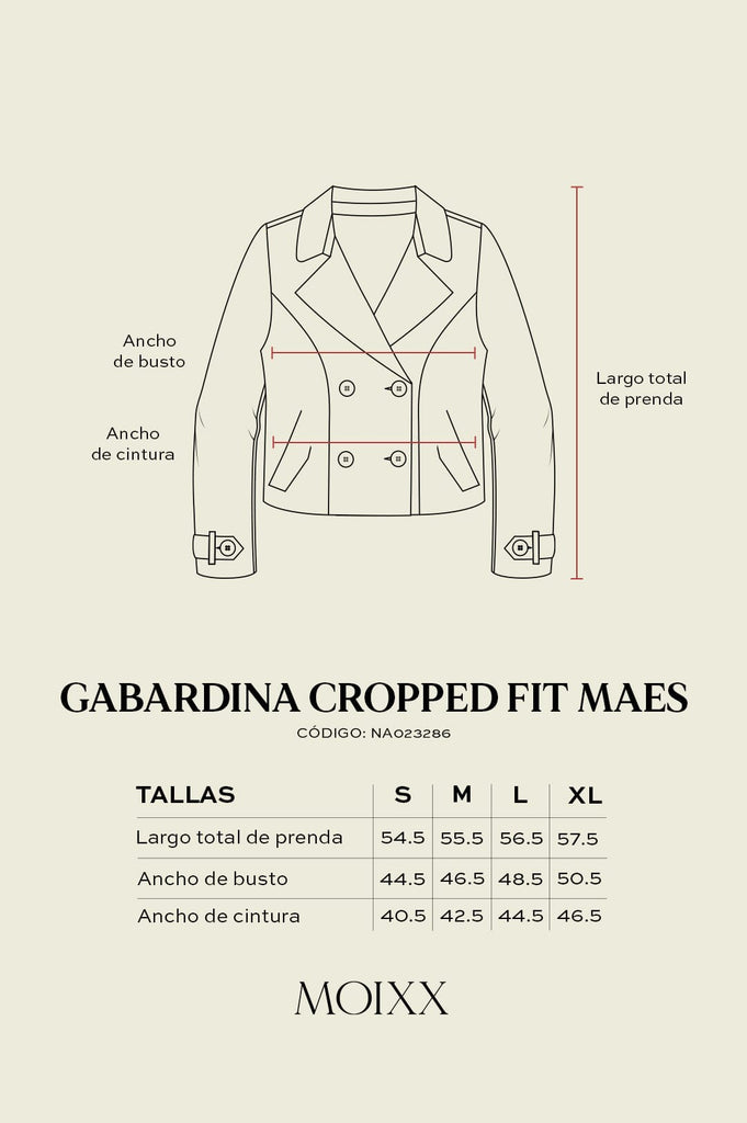 Gabardina Cropped Fit Maes ABRIGOS MOIXX 