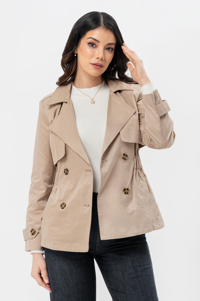 Gabardina Cropped Fit Lara ABRIGOS & CASACAS MOIXX Beige S 