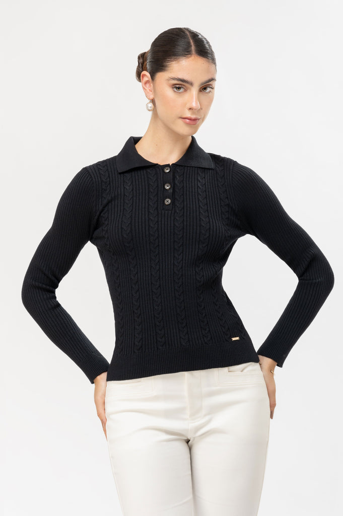 Sweater Camisero Manga Larga Ariel CHOMPAS MOIXX Negro S 