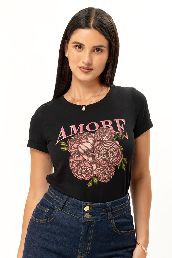 Polo Flor BLUSAS MOIXX Negro S 