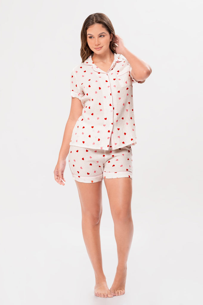 Pijama Set Gasa Heart Bicolor PIJAMAS MOIXX 