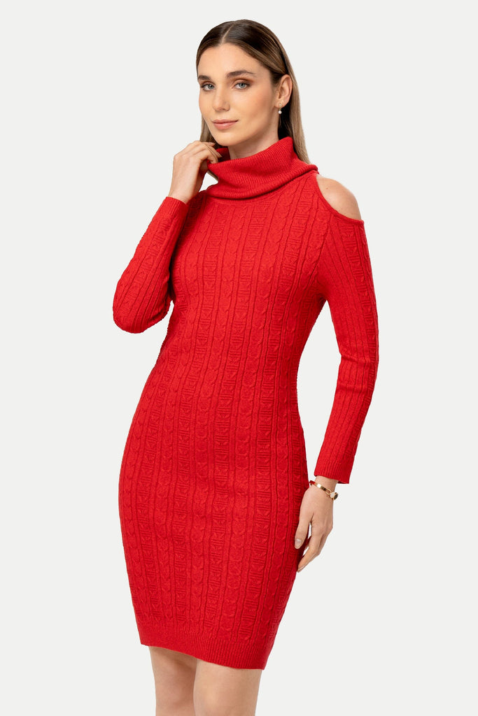 Vestido Cuello Tortuga Melinda VESTIDOS MOIXX Rojo S 